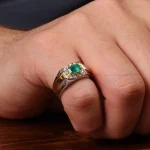 انگشتر زمرد مردانه کد 32613