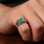 انگشتر زمرد مردانه کد 32620