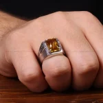 انگشتر سیترین مردانه کد 32644