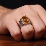 انگشتر سیترین مردانه کد 32647