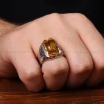 انگشتر سیترین مردانه کد 32648
