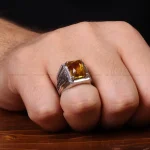 انگشتر سیترین مردانه کد 32649