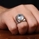 انگشتر آکوامارین مردانه کد 32657