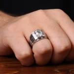 انگشتر آکوامارین مردانه کد 32660