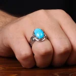 انگشتر فیروزه شجری مردانه کد 32663