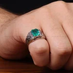 انگشتر زمرد مردانه کد 32665