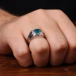 انگشتر زمرد مردانه کد 32666