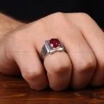 انگشتر یاقوت سرخ مردانه کد 32676