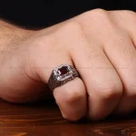 انگشتر گارنت مردانه کد 32677