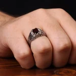 انگشتر گارنت مردانه کد 32687