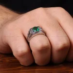 انگشتر زمرد مردانه کد 32693