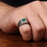 انگشتر زمرد مردانه کد 32696