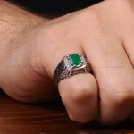 انگشتر زمرد مردانه کد 32710