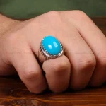 انگشتر فیروزه عجمی مردانه کد 32733