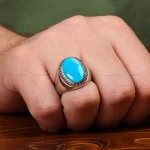 انگشتر فیروزه عجمی مردانه کد 32735