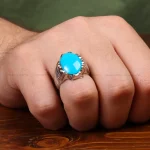 انگشتر فیروزه عجمی مردانه کد 32738