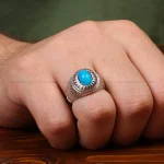 انگشتر فیروزه عجمی مردانه کد 32761