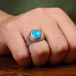 انگشتر فیروزه عجمی مردانه کد 32765