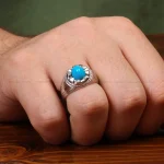 انگشتر فیروزه عجمی مردانه کد 32768