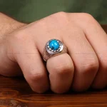 انگشتر فیروزه شجری مردانه کد 32784