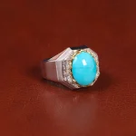 انگشتر فیروزه عجمی مردانه کد 32863