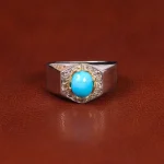 انگشتر فیروزه عجمی مردانه کد 32864