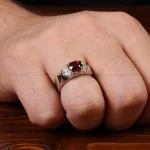 انگشتر گارنت مردانه کد 32820