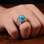 انگشتر فیروزه شجری مردانه کد 32859