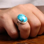 انگشتر فیروزه شجری مردانه کد 32876