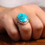 انگشتر فیروزه شجری مردانه کد 32884