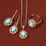 نیم ست فیروزه زنانه کد 32985
