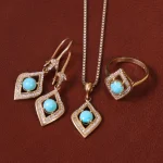 نیم ست فیروزه زنانه کد 32994