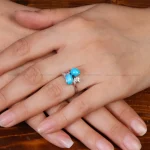 انگشتر فیروزه عجمی زنانه کد 32929