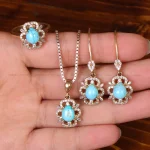 نیم ست فیروزه زنانه کد 32987