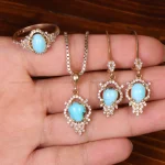 نیم ست فیروزه زنانه کد 32989