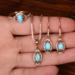 نیم ست فیروزه زنانه کد 32992