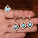 نیم ست فیروزه زنانه کد 32994