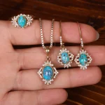 نیم ست فیروزه زنانه کد 32999