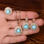 نیم ست فیروزه زنانه کد 33000