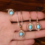 نیم ست فیروزه زنانه کد 33001