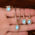 نیم ست فیروزه زنانه کد 33003
