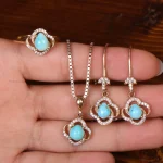 نیم ست فیروزه زنانه کد 33007