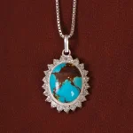 گردنبند فیروزه زنانه کد 33095