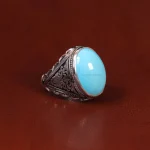 انگشتر فیروزه عجمی مردانه کد 33285