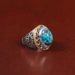 انگشتر فیروزه شجری مردانه کد 33403