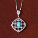 گردنبند فیروزه زنانه کد 33454