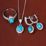 نیم ست فیروزه زنانه کد 33482