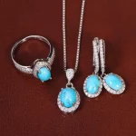نیم ست فیروزه زنانه کد 33486