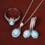 نیم ست فیروزه زنانه کد 33489