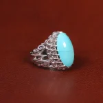 انگشتر فیروزه عجمی مردانه کد 33605
